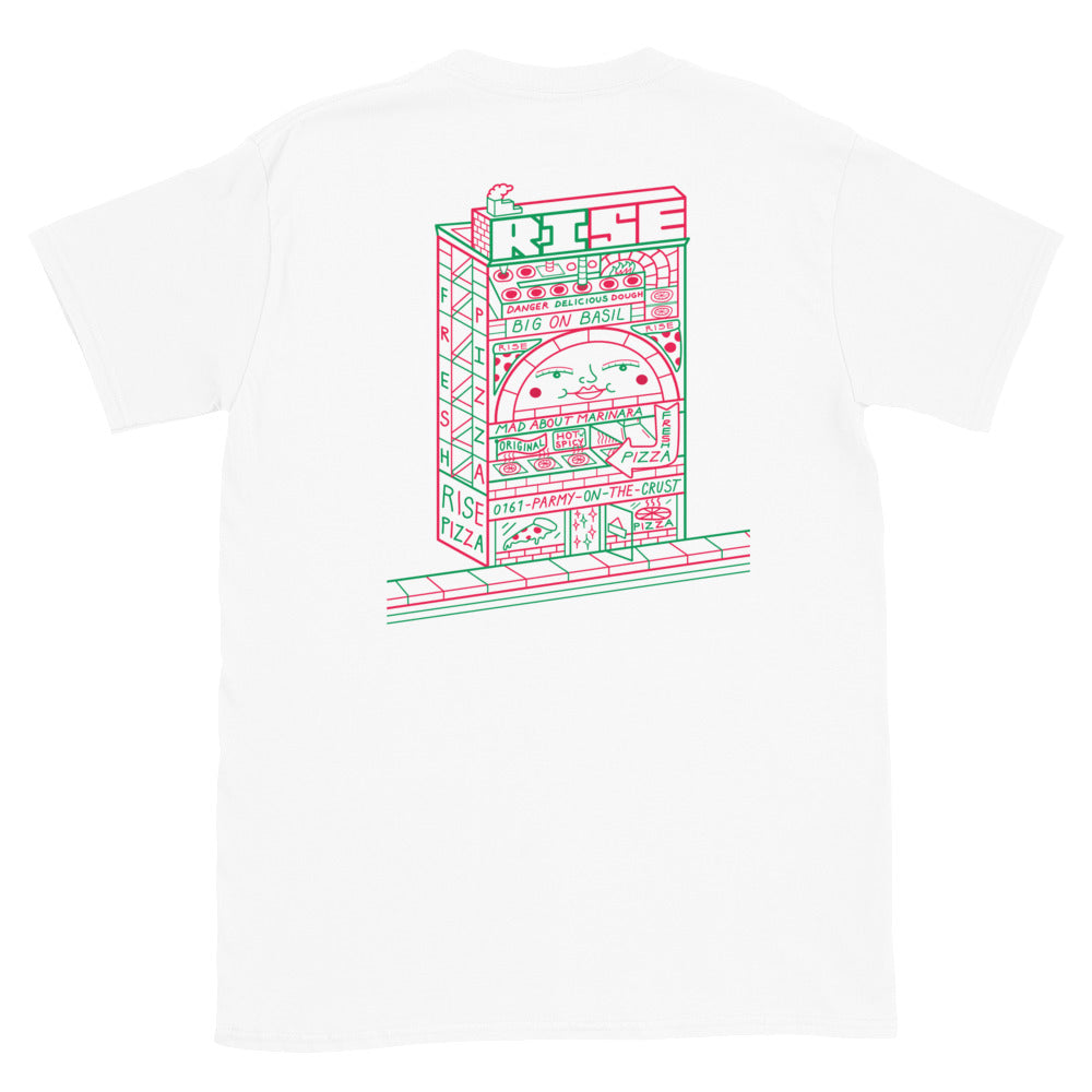 RISE X EL TACODOR INDUSTRIES PIZZA TEE